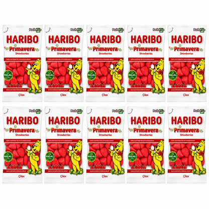 Haribo Primavera Strawberries Halal Sweets.