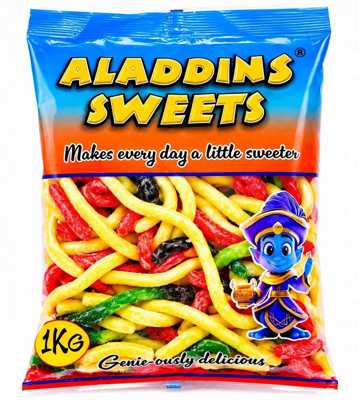 1kg Halal Yellow Bellied Anaconda Snakes Jelly Sweets Bulk Bag Pick n Mix Aladdins Sweets Jellies