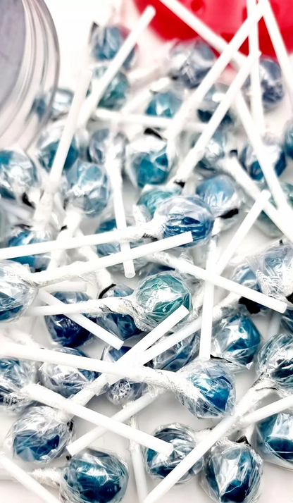 Lick It Lollipops Blue Sour Raspberry 150 x Lollies Kids Party Bags Halal sweets