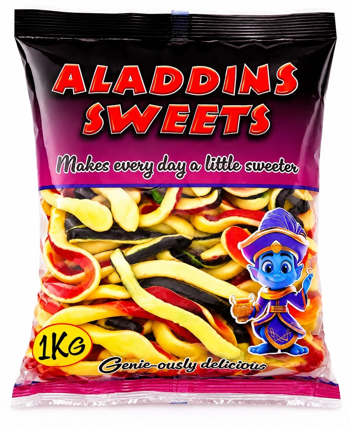 1kg Halal Yellow Bellied Anaconda Snakes Jelly Sweets Bulk Bag Pick n Mix Aladdins Sweets Jellies
