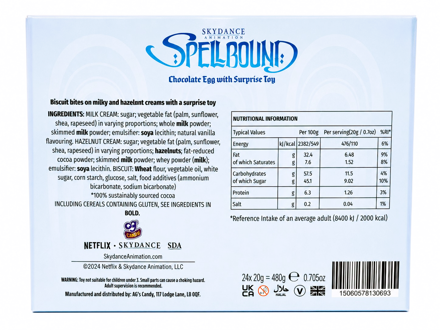 Spellbound Surprise Chocolate Eggs with Toys – Pack of 24