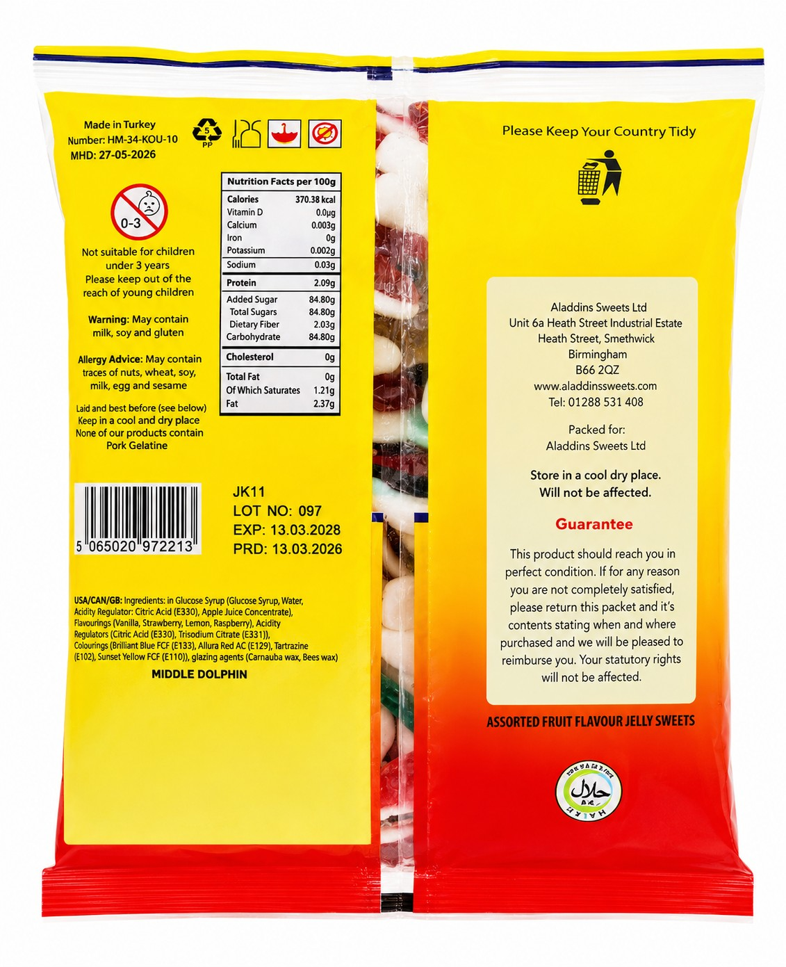1kg Jelly Dolphins Halal gummy | Aladdins Sweets Jellies