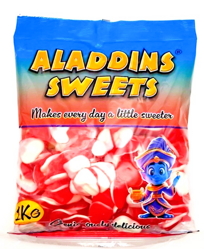 1kg Bag Jelly & Foam Hearts Halal Aladdins Sweets