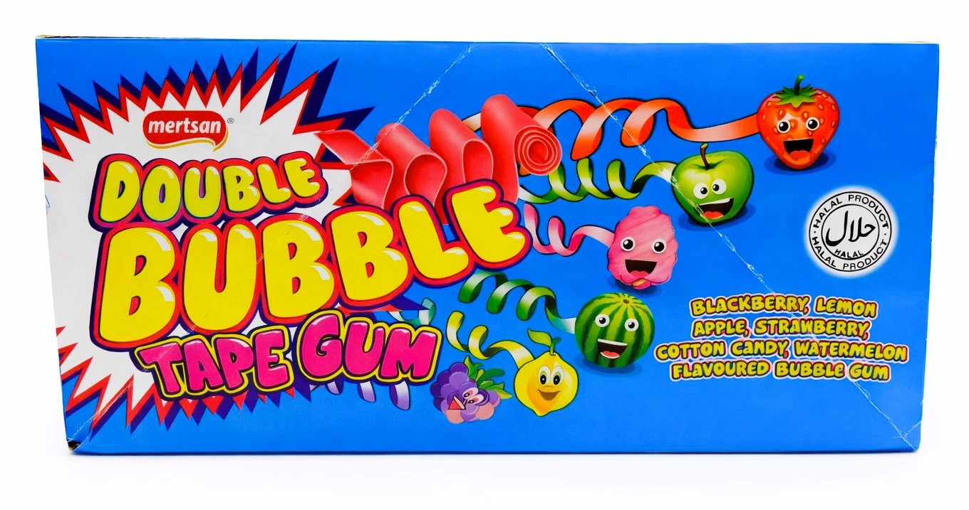 24 x 24g Bubblegum Rolls - Double Bubble - Mixed Fruit Flavours - Halal
