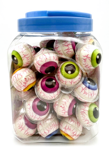 Eye Ball Gummy Juicy Strawberry Filled Sweets 50 x 18g Jar Halal Kids Party Bags Fillers