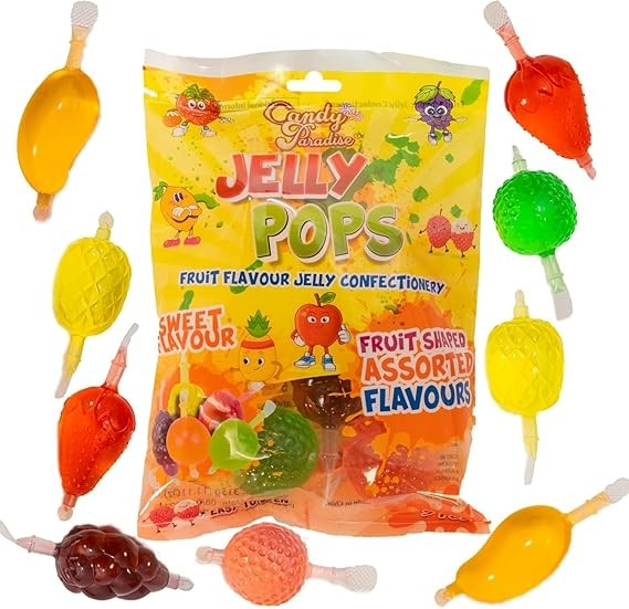 Pack of 12 x 315g Bags Halal Vortex Jelly Pops Fruity Jelly