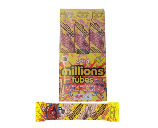 PACK OF 12 HALAL MILLIONS COLA CHEW TUBES