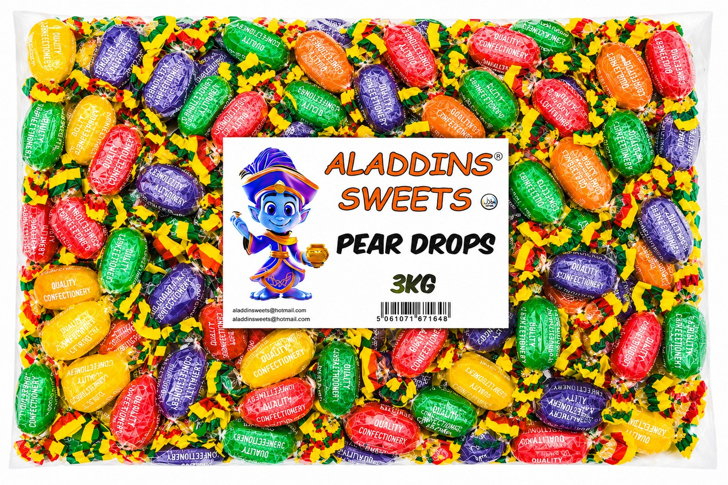 Pear Drops Hard Boiled Sweets Pick N Mix - 500g, 1kg & 3kg Retro Bulk Candy - Aladdins Sweets