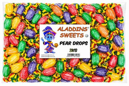 Pear Drops Hard Boiled Sweets Pick N Mix - 500g, 1kg & 3kg Retro Bulk Candy - Aladdins Sweets