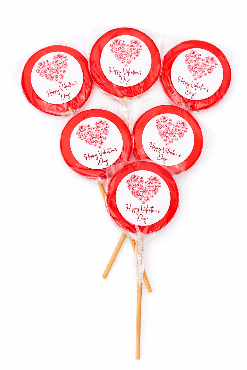 Valentine's Day 30g Large Red Round Lollipop Sweet Candy Love Heart Gift - Vegan Hala