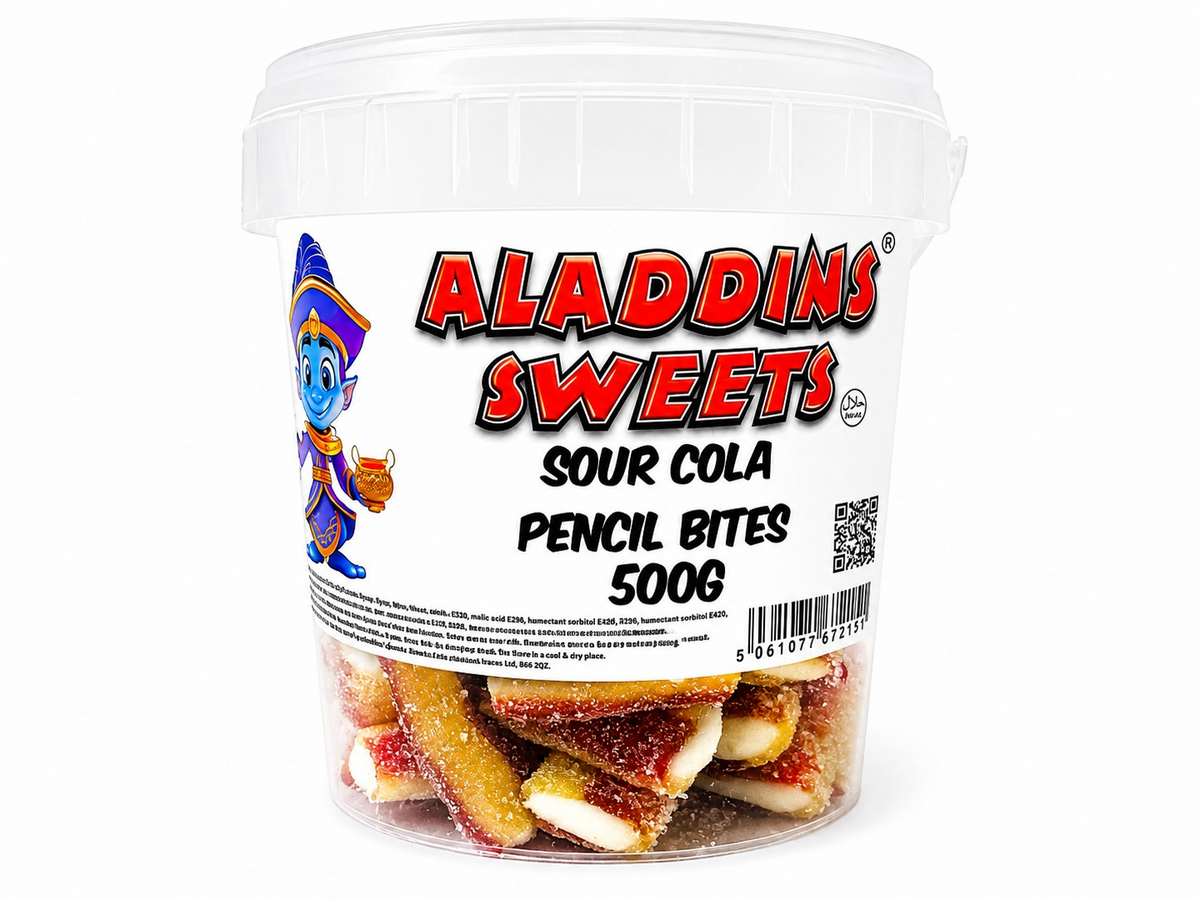 500g & 1kg Sour Cola Liquorice Pencil Tube Bites - Retro Halal Sweets - Kids Party Cones Gifts