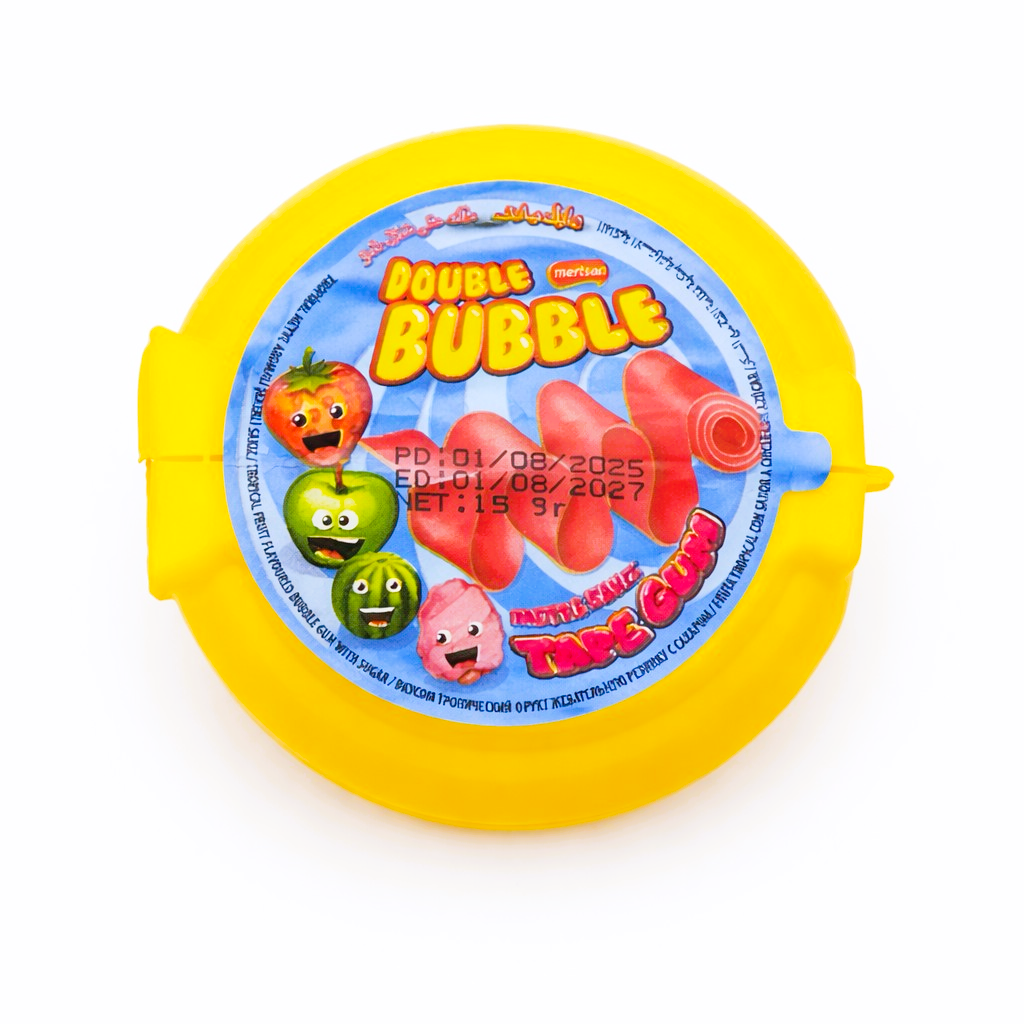 24 x 24g Bubblegum Rolls - Double Bubble - Mixed Fruit Flavours - Halal