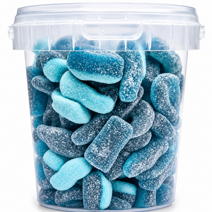 500g Sour Blue Mix Jellies, Halal Aladdins Sweets Tub