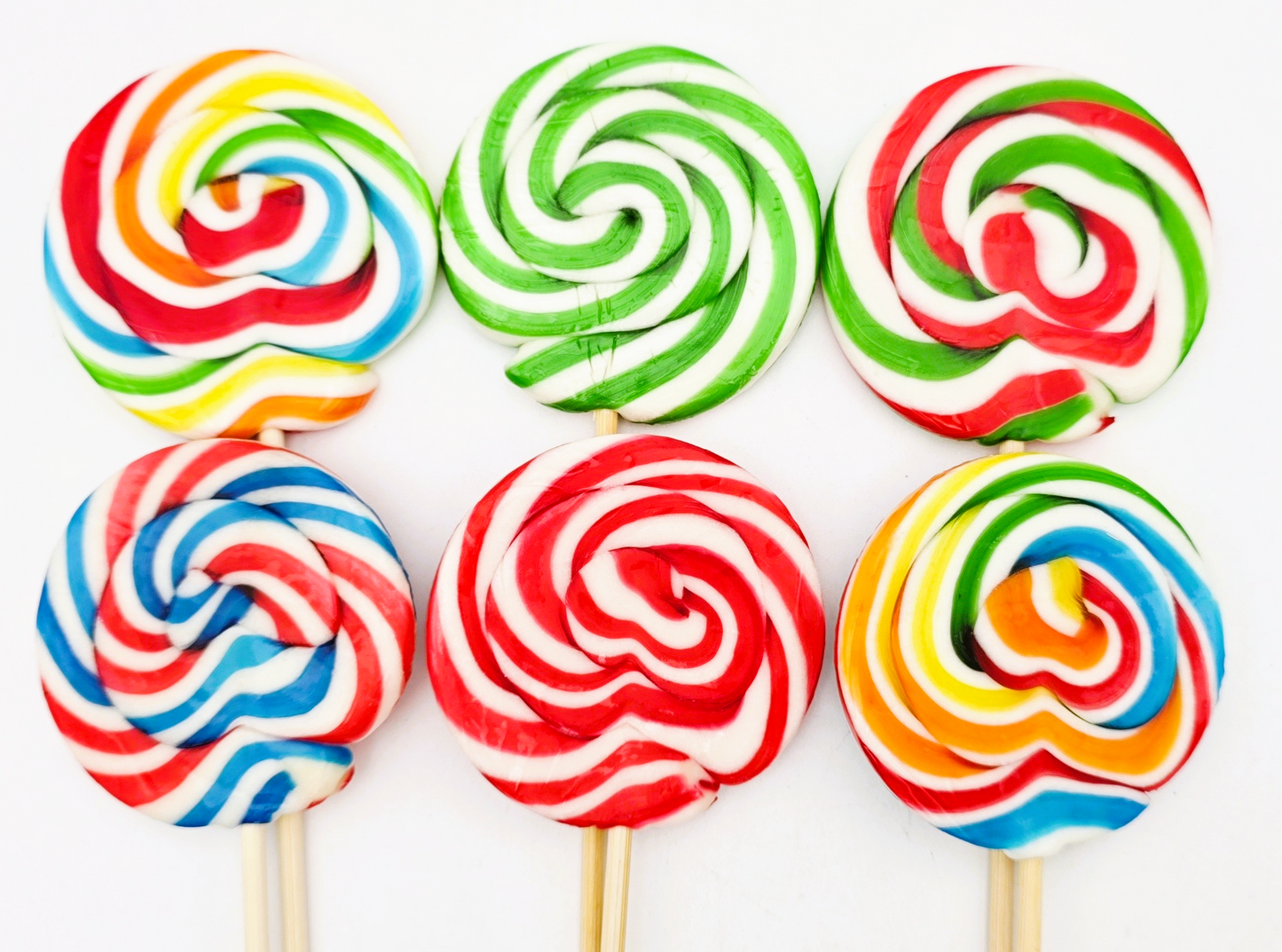 Pack of 25 Halal RonRon Lollipops Rainbow Swirly Lollies