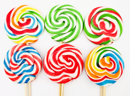 Pack of 25 Halal RonRon Lollipops Rainbow Swirly Lollies