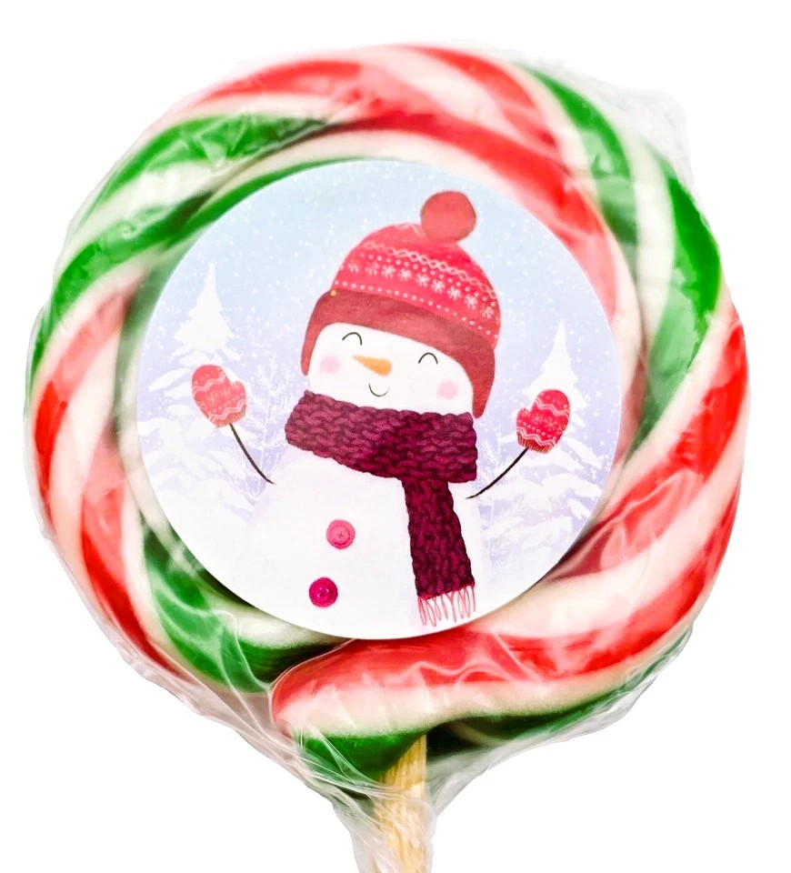 Christmas Large Fruity Lollipops - Party Bags & Gifts Sweets - Halal - Vegan Lollies - Snacks Candy
