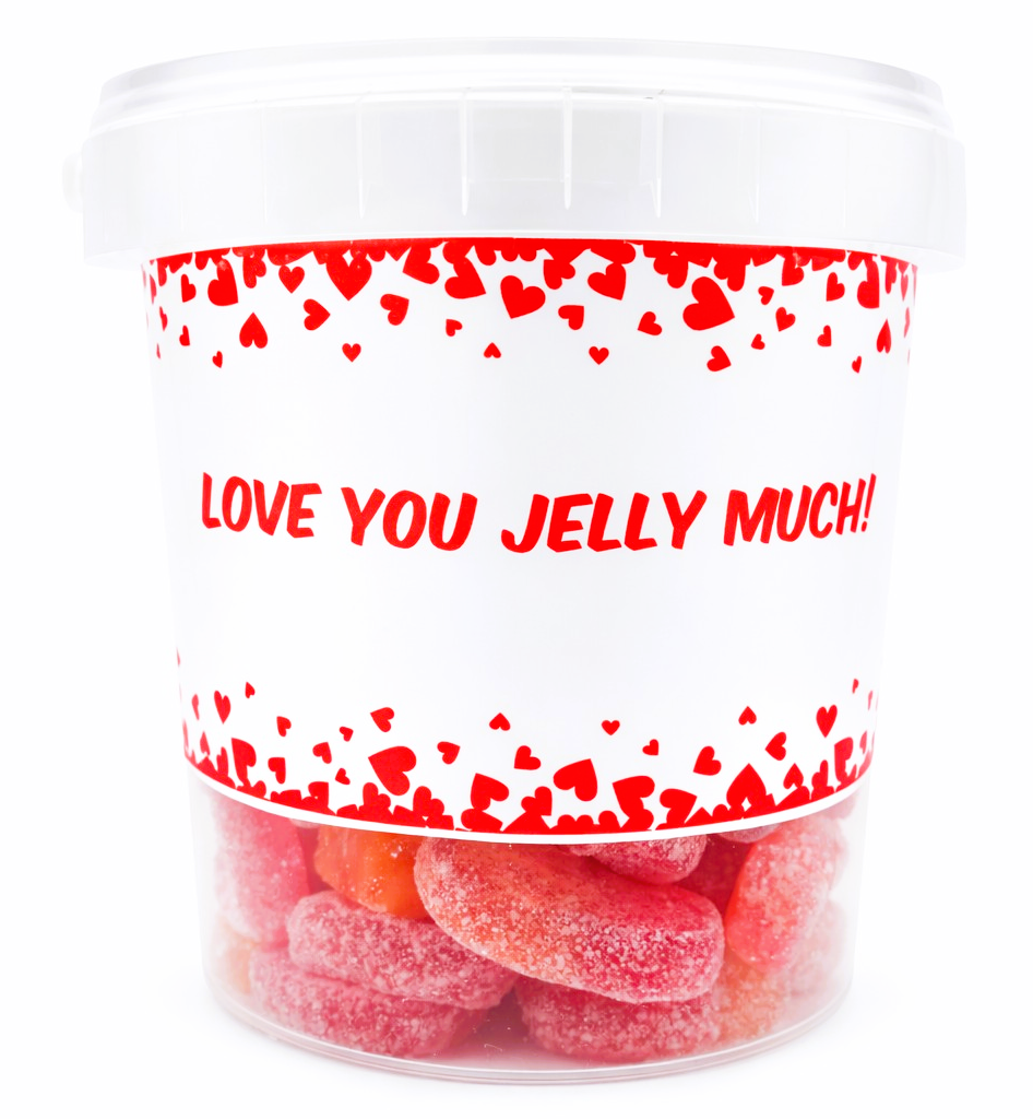 Valentines Day Fizzy Sour Peach Hearts - Halal Gummy Sweets 500g - Gift