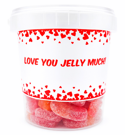 Valentines Day Fizzy Sour Peach Hearts - Halal Gummy Sweets 500g - Gift