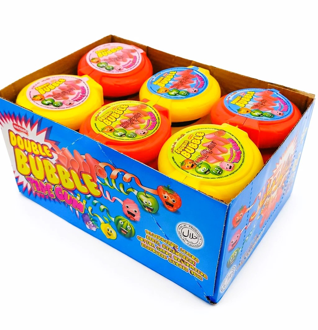 24 x 24g Bubblegum Rolls - Double Bubble - Mixed Fruit Flavours - Halal