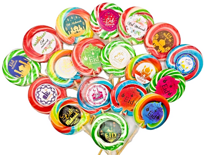 Eid Mubarak Fruity Lollipops Pack of 50 x 30g – Halal Vegan Party Bag & Gift Sweets