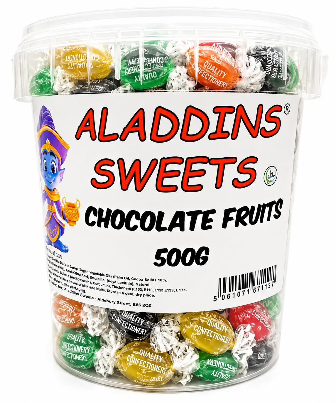 Chocolate Fruits Boiled Sweets with Chocolate Centre | Retro Pick N Mix Candy | Bulk Buy 500g Tub, 1kg & 3kg Bags | Aladdins Sweets
