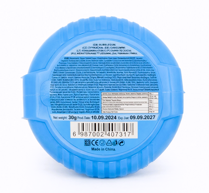 12 x 30g Bubble Gum Roll with Tattoo - Crazy 2 in 1 - Blueberry & Strawberry Party Bags