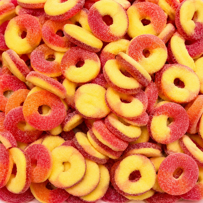 1kg Sour Peach Rings Aladdins Sweets Halal Jelly Bulk Buy party