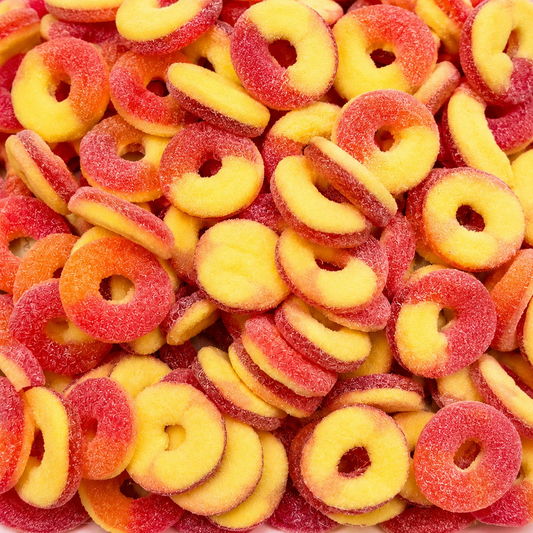 1kg Sour Peach Rings Aladdins Sweets Halal Jelly Bulk Buy party