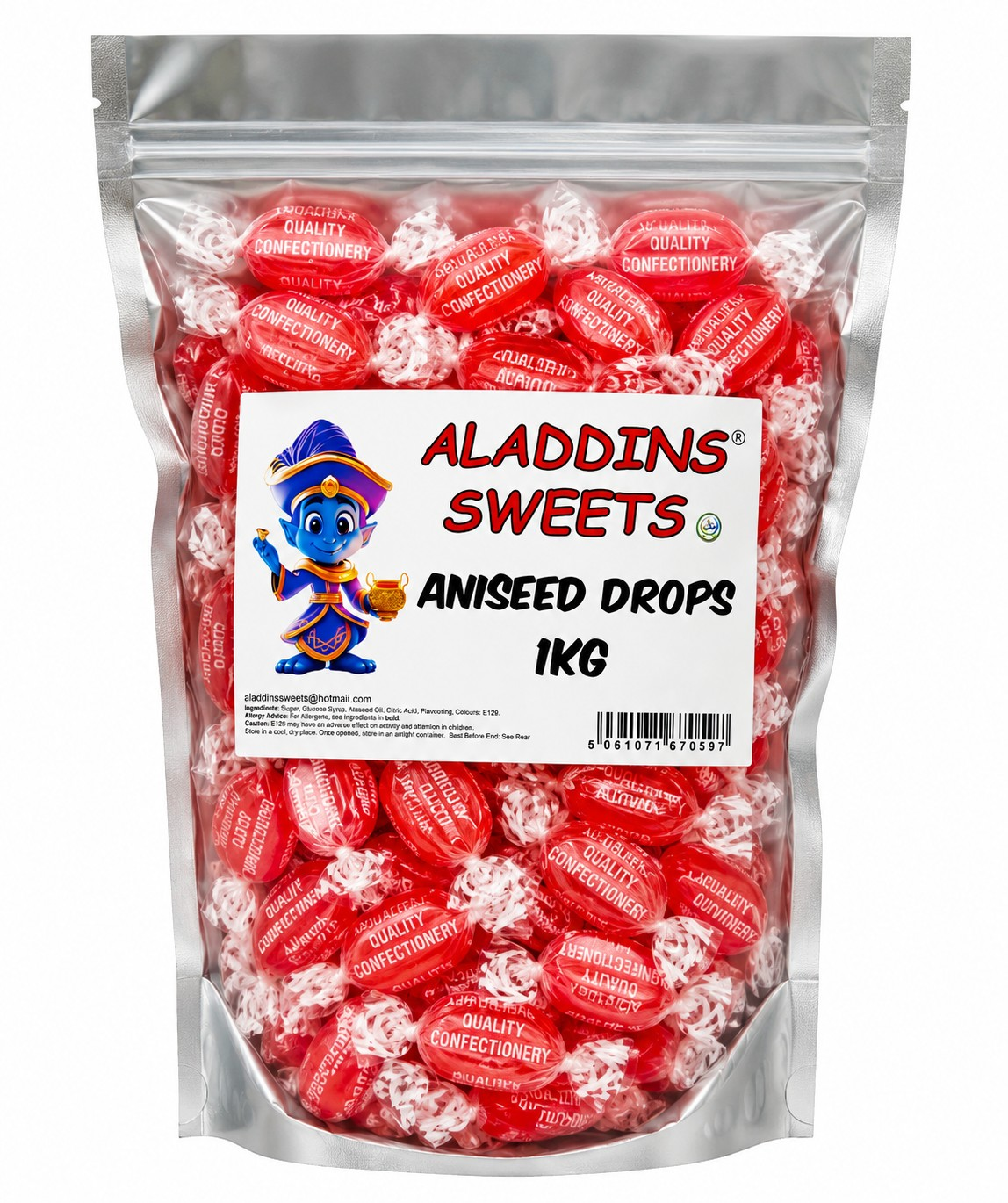 Aniseed Drop Boiled Sweets - Pick N Mix 1kg 3kg 500g Tub Candy - Aladdins Sweets Bulk Buy