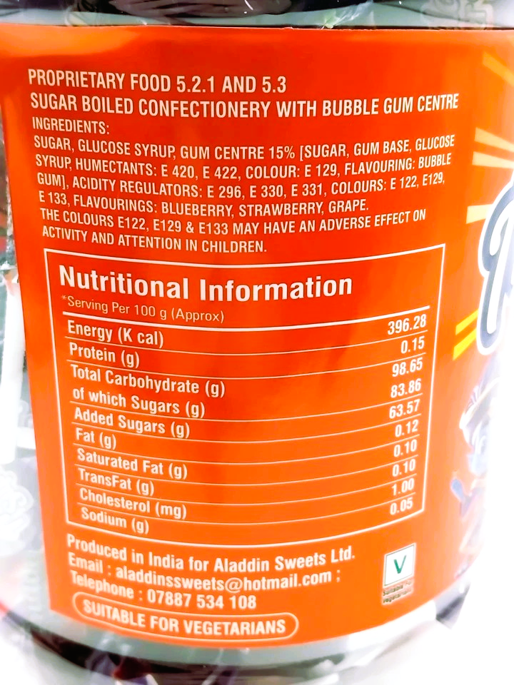 Aladdins Mix Pops 60 x Lollipops Bubblegum Centre Assorted Flavour Lollies