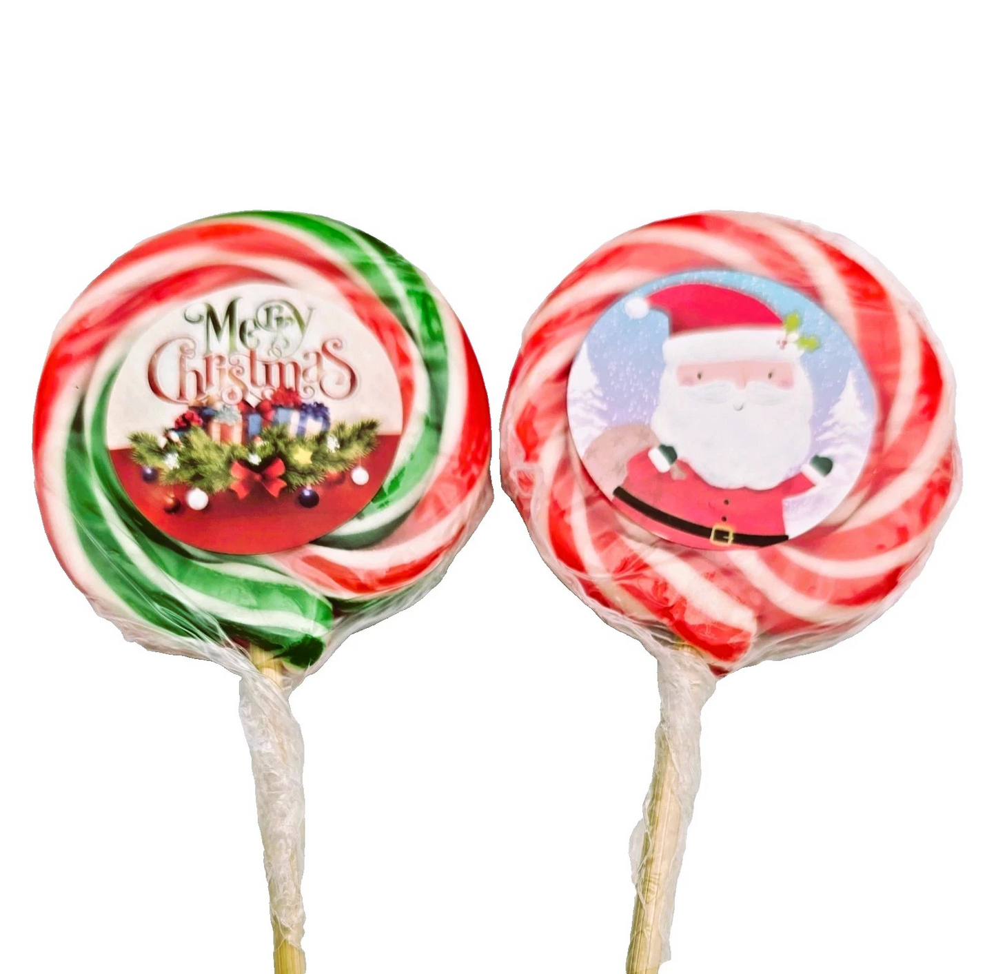 Christmas Large Fruity Lollipops - Party Bags & Gifts Sweets - Halal - Vegan Lollies - Snacks Candy