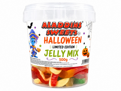 Halloween Spooky Jellies - Jelly Mix and Jelly & Fizz Mix - 500g Tub - Halal - Aladdins Sweets