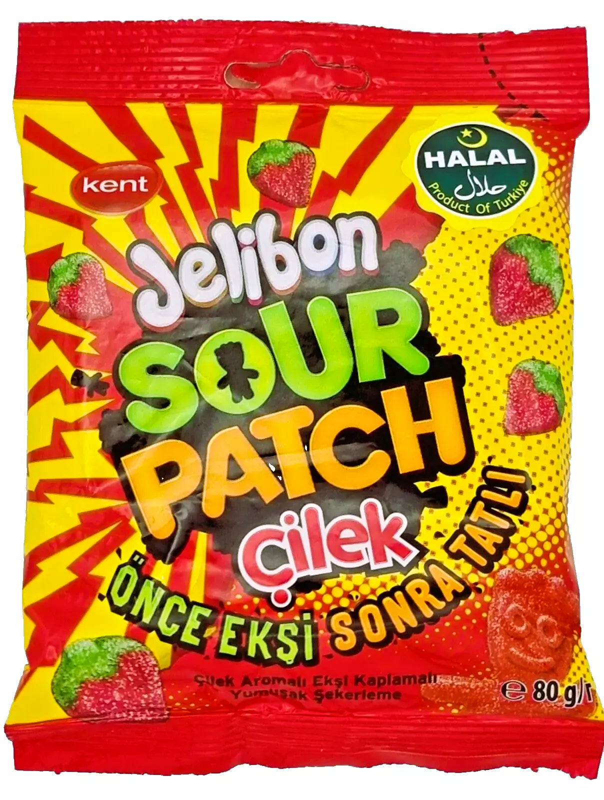 Pack of 24 Halal Kent Jelibon Sour Patch Strawberry