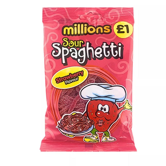 Pack of 12 Halal Millions Spaghetti Strawberry Flavour