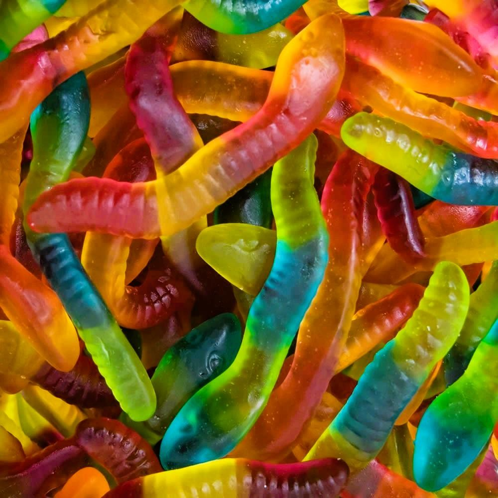 500g Jelly Big Worms Jellies - Halal Jelly - Aladdins Sweets Tubs