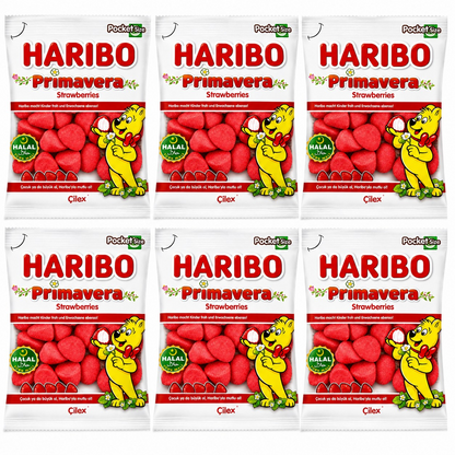 Haribo Primavera Strawberries Halal Sweets.