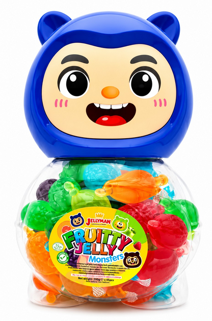 Fruity Jelly Monsters Money Box Jar Halal Vegetarian Jellies Gift Party Sweets