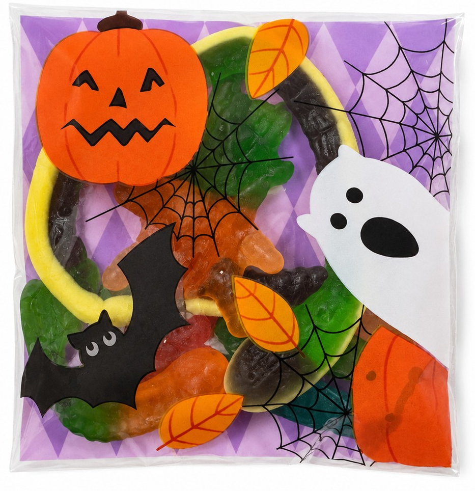 Halloween Pre-Filled Sweets Jelly 50g Bags - Spooky Trick or Treat - Halal Party Bag Gifts