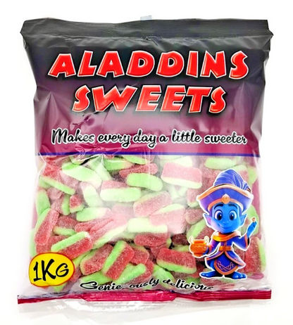 1kg Fizzy Sour Jelly Watermelon Slices Halal Aladdin Sweets