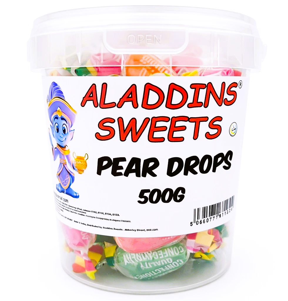 Pear Drops Hard Boiled Sweets Pick N Mix - 500g, 1kg & 3kg Retro Bulk Candy - Aladdins Sweets