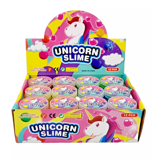 PACK OF 12 UNICORN PLAY SLIME TOY