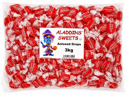 Aniseed Drop Boiled Sweets - Pick N Mix 1kg 3kg 500g Tub Candy - Aladdins Sweets Bulk Buy