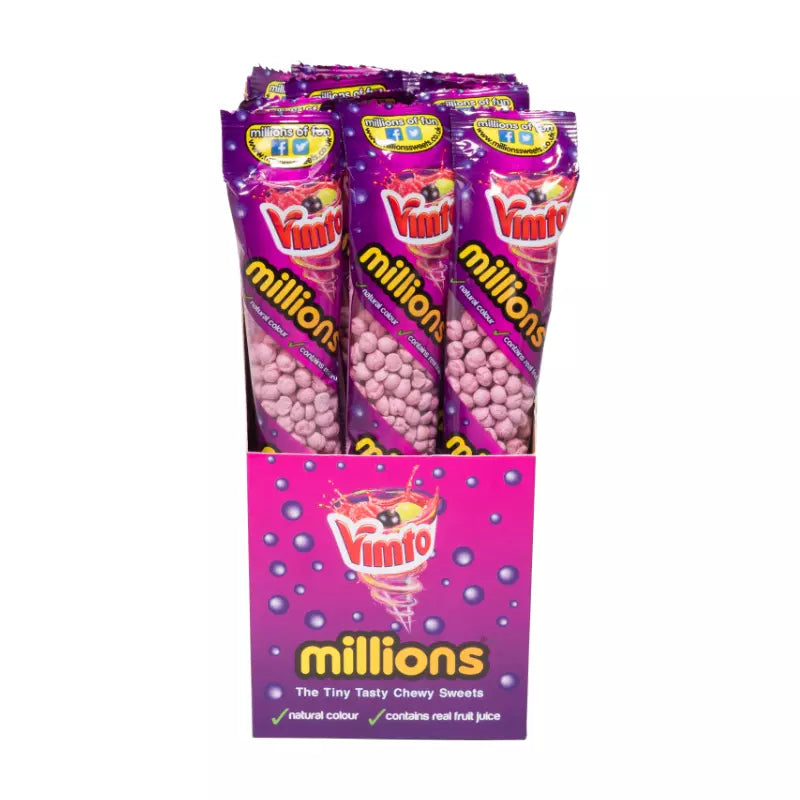 PACK OF 12 HALAL MILLIONS VIMTO CHEW TUBES