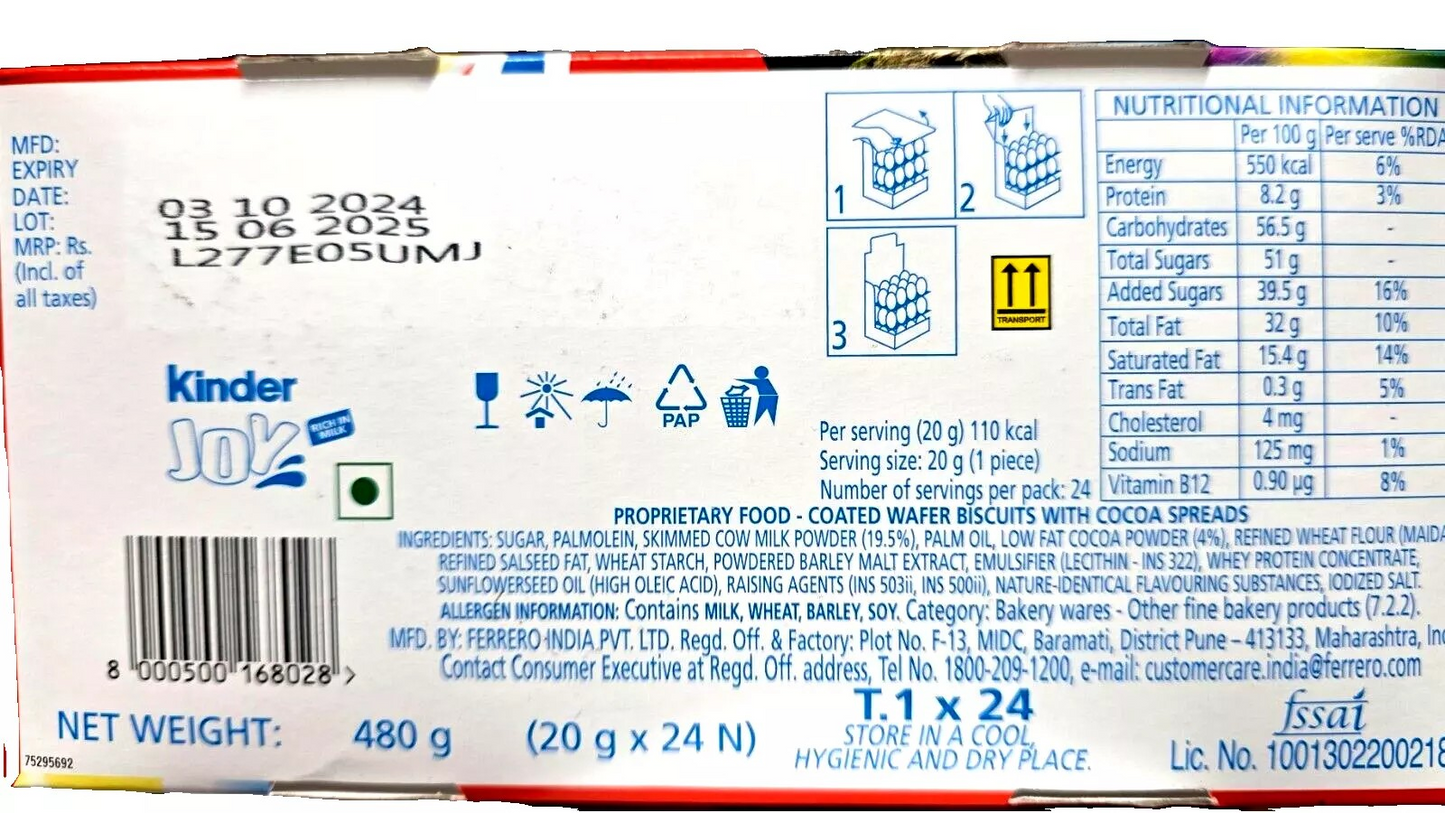 Kinder Joy Fairies World 20g (Expiry 14/06/2025) | Pack of 24 I Chocolate Surprise Egg Easter