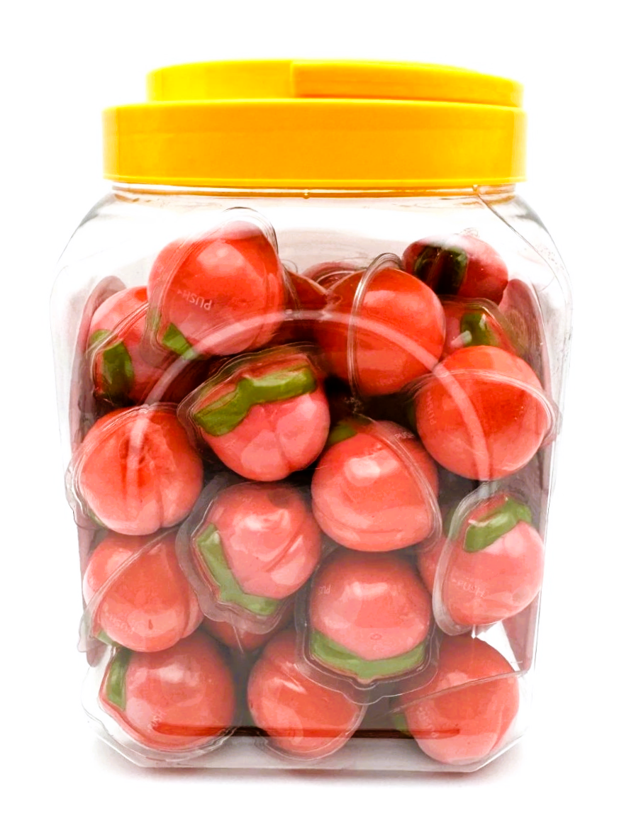 Peach Gummy Juicy Filled Sweets 50 x 18g Jar Halal Kids Party Bags Fillers