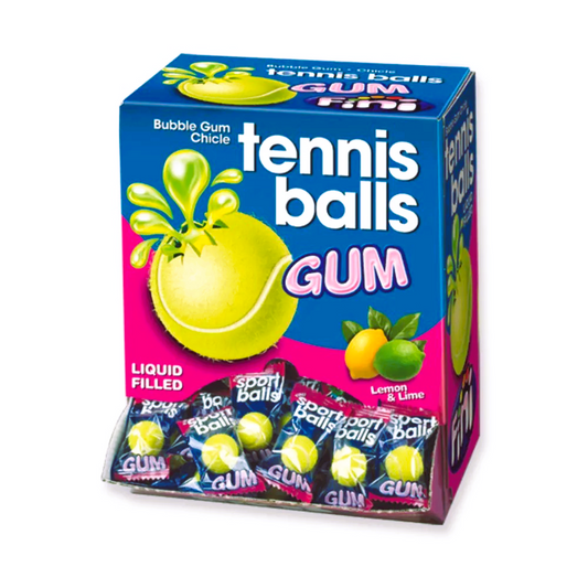 FINI TENNIS BALLS GUM LIQUID CENTRE BUBBLEGUM 200 PIECES