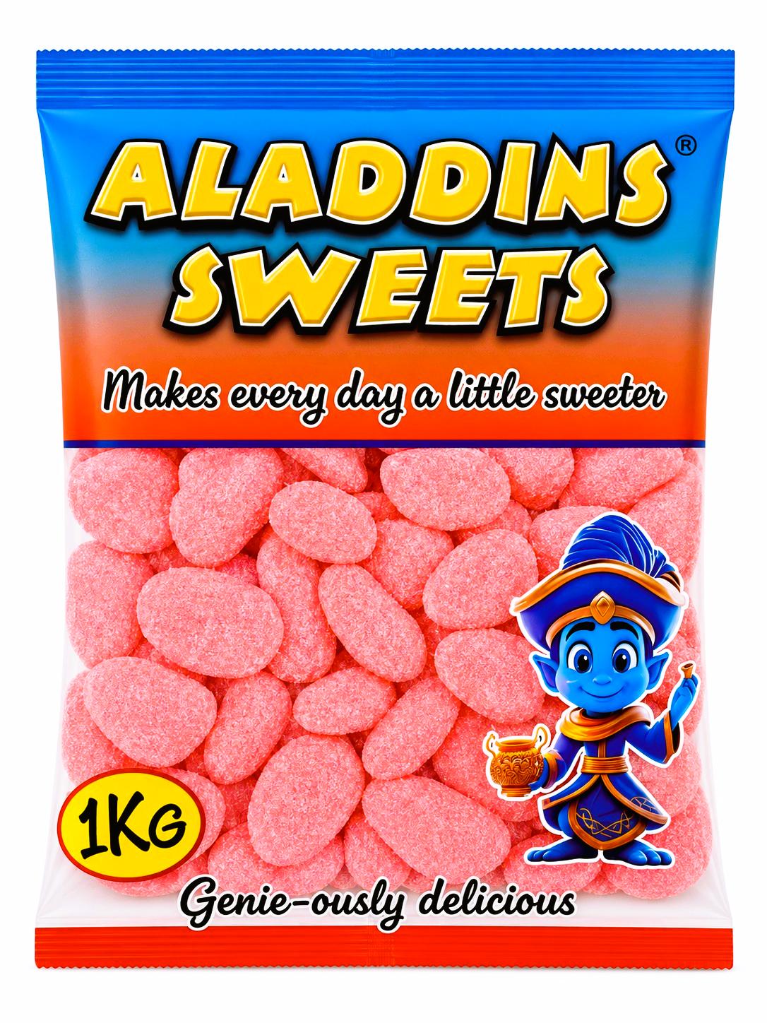 500g - 1kg Sour Strawberry Foams - Halal - Aladdins Sweets - Retro Pick n Mix Jellies