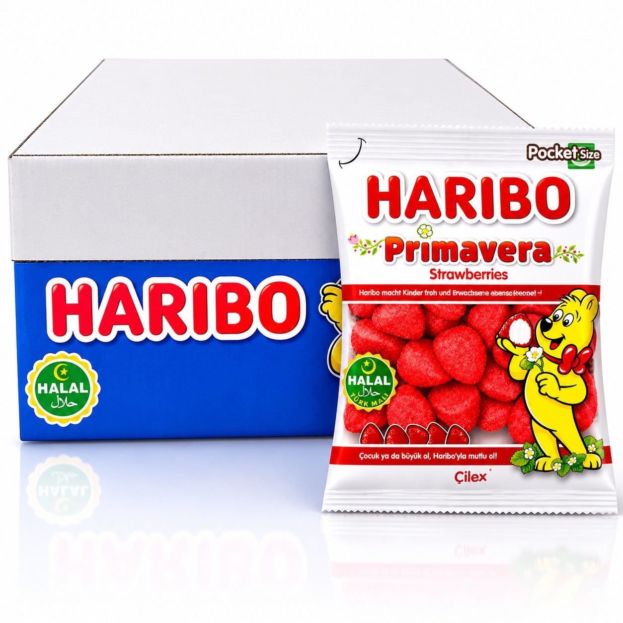 Haribo Primavera Strawberries Halal Sweets.