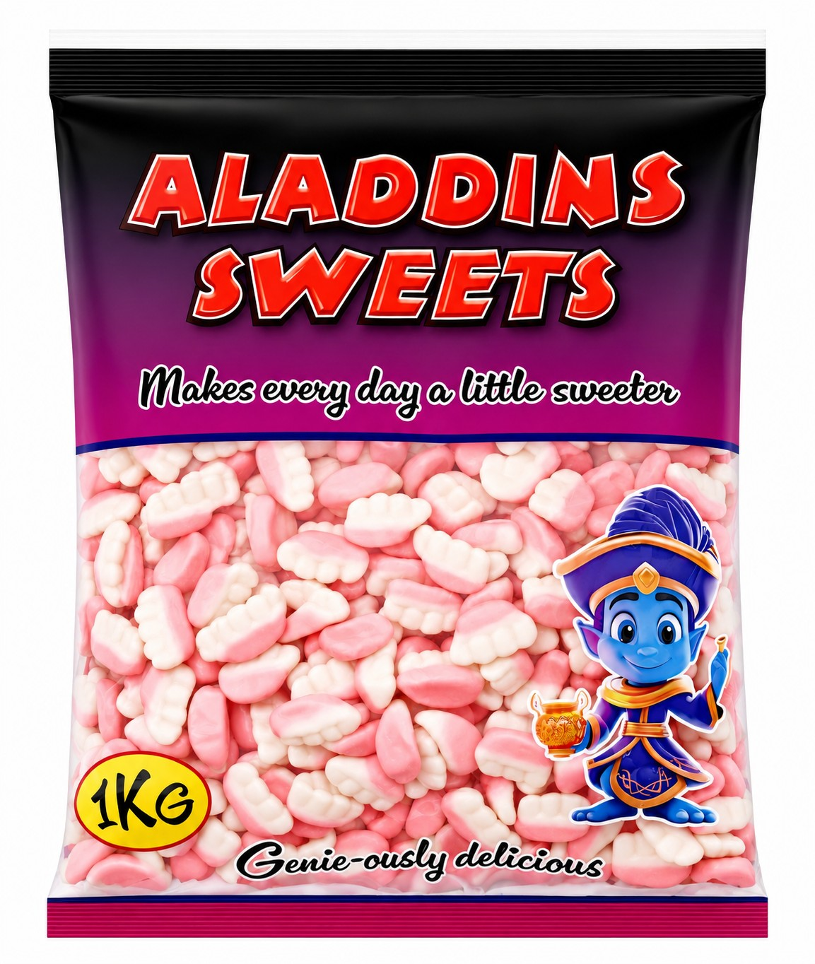 1kg Halal Foam Teeth Jelly Sweets Bulk Bag Pick n Mix Aladdins Sweets Bulk Buy