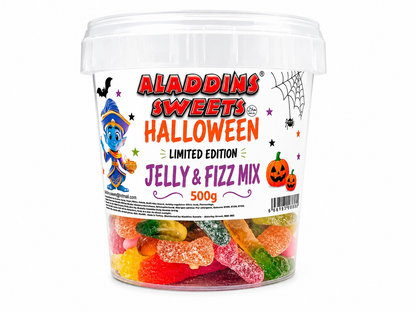 Halloween Spooky Jellies - Jelly Mix and Jelly & Fizz Mix - 500g Tub - Halal - Aladdins Sweets
